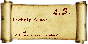 Lichtig Simon névjegykártya